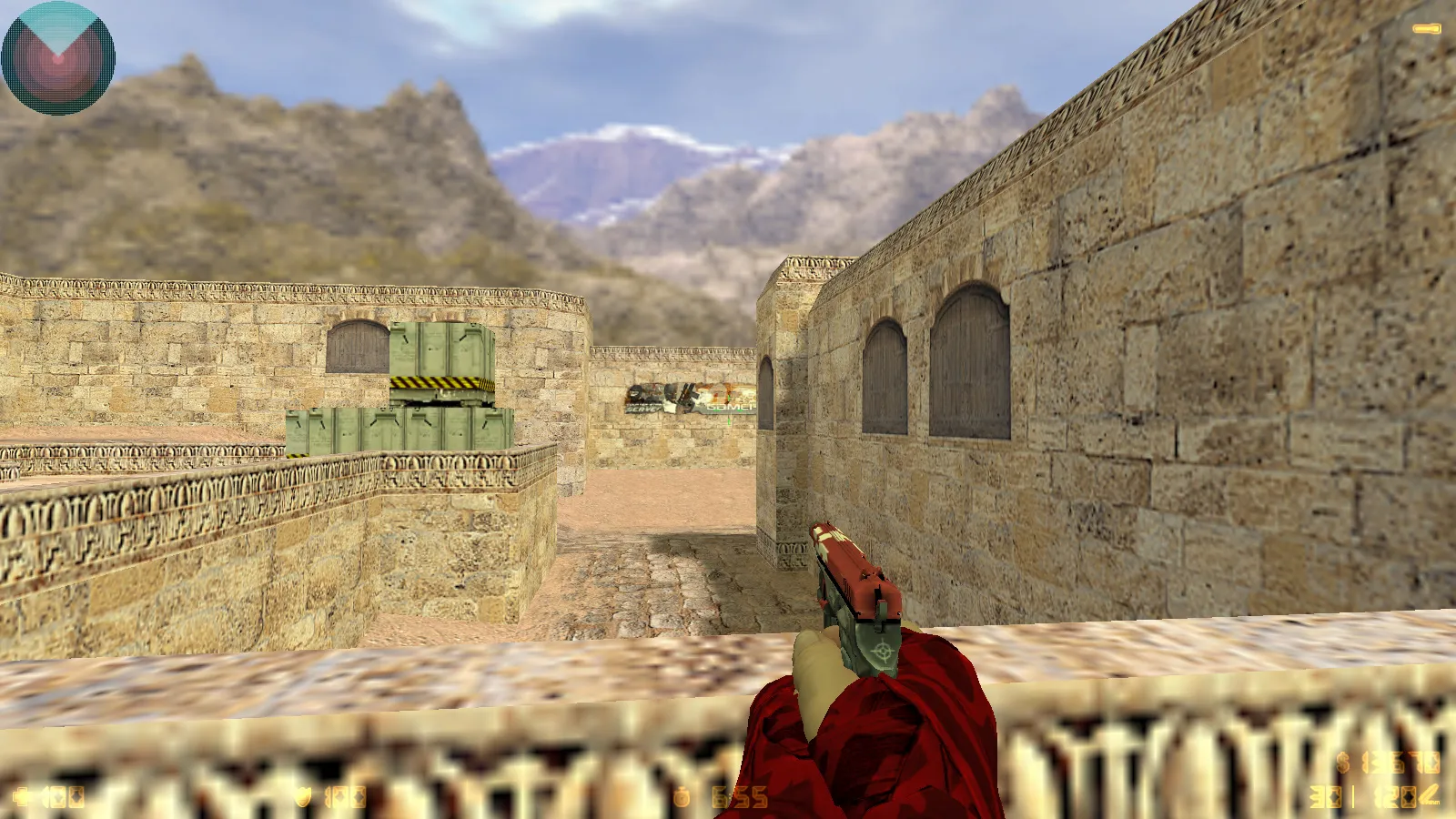 Скриншот  CS 1.6 DreamHack: скины оружия v_ p_ w_, красно-синие модели, темное меню и оптимизированный конфиг