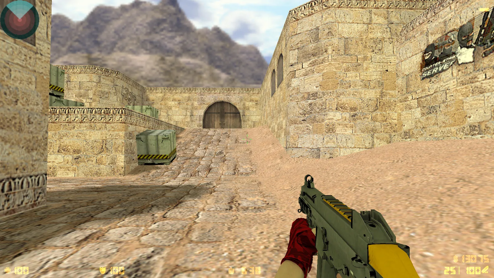 Скриншот  CS 1.6 DreamHack: скины оружия v_ p_ w_, красно-синие модели, темное меню и оптимизированный конфиг