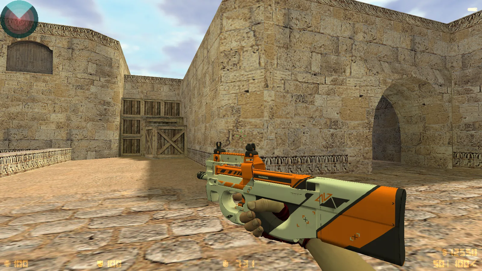 Скриншот  CS 1.6 DreamHack: скины оружия v_ p_ w_, красно-синие модели, темное меню и оптимизированный конфиг