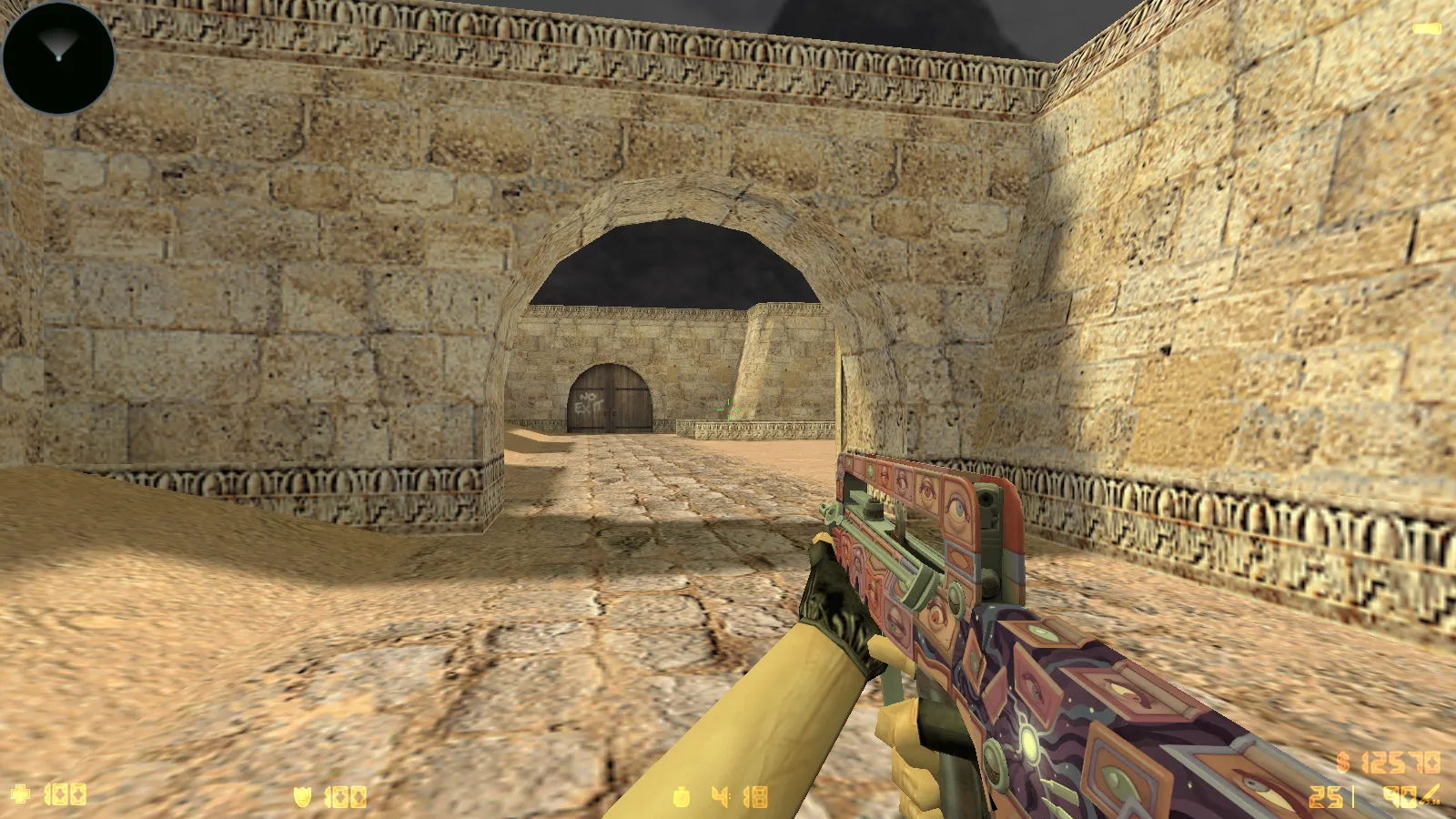 Скриншот  CS 1.6 «Грезы и кошмары» — сборка с 9 аддонами, скинами, красно-синими моделями и темной темой меню