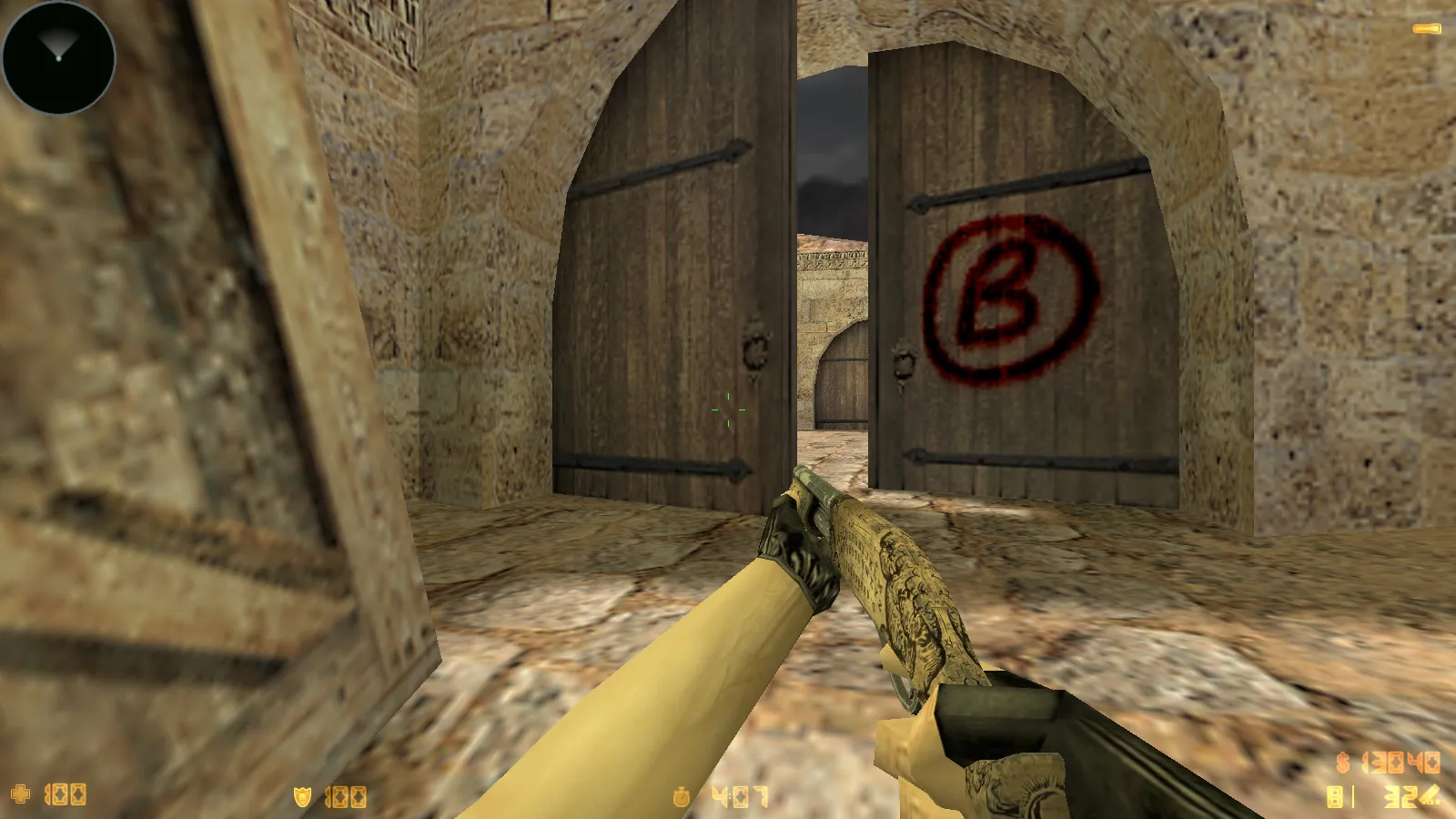 Скриншот  CS 1.6 «Грезы и кошмары» — сборка с 9 аддонами, скинами, красно-синими моделями и темной темой меню