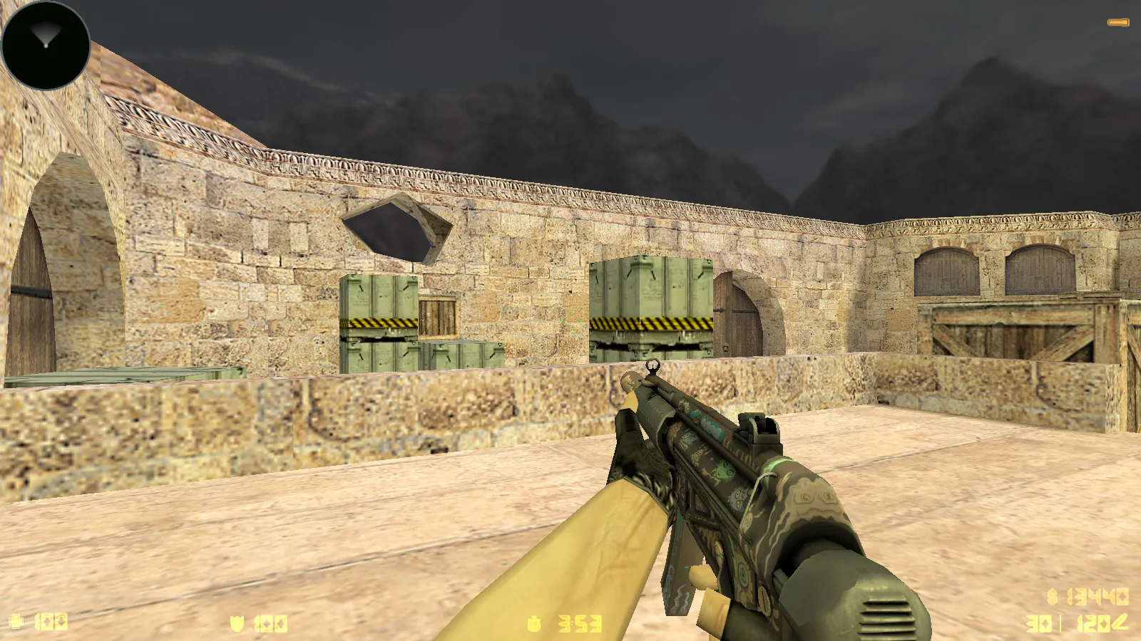 Скриншот  CS 1.6 «Грезы и кошмары» — сборка с 9 аддонами, скинами, красно-синими моделями и темной темой меню