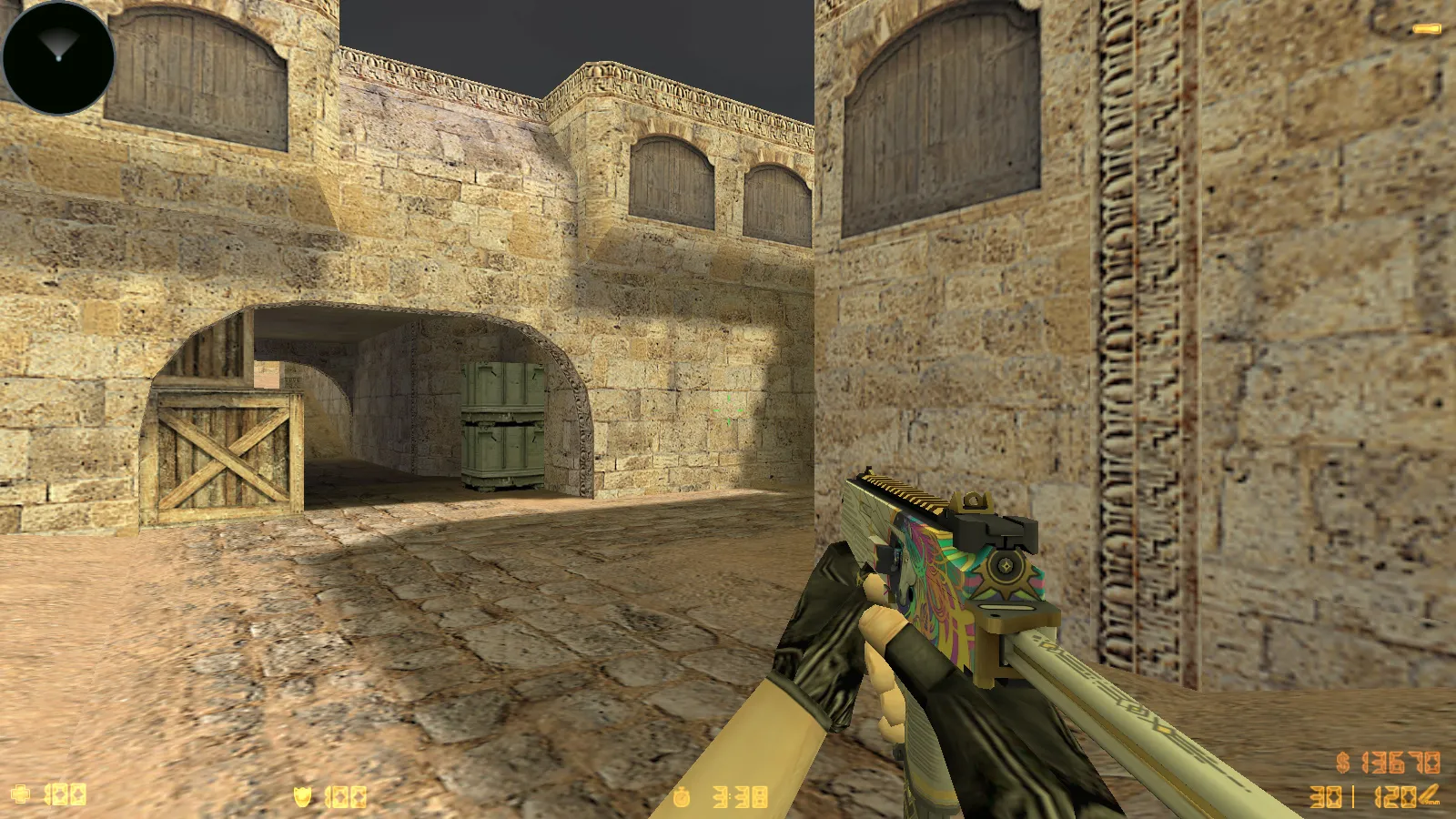 Скриншот  CS 1.6 «Грезы и кошмары» — сборка с 9 аддонами, скинами, красно-синими моделями и темной темой меню