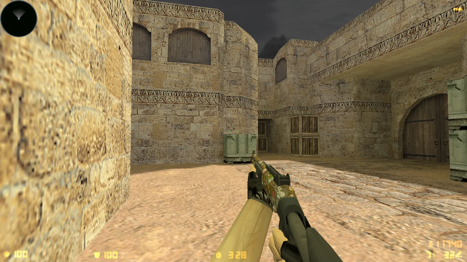 Скриншот  CS 1.6 «Грезы и кошмары» — сборка с 9 аддонами, скинами, красно-синими моделями и темной темой меню