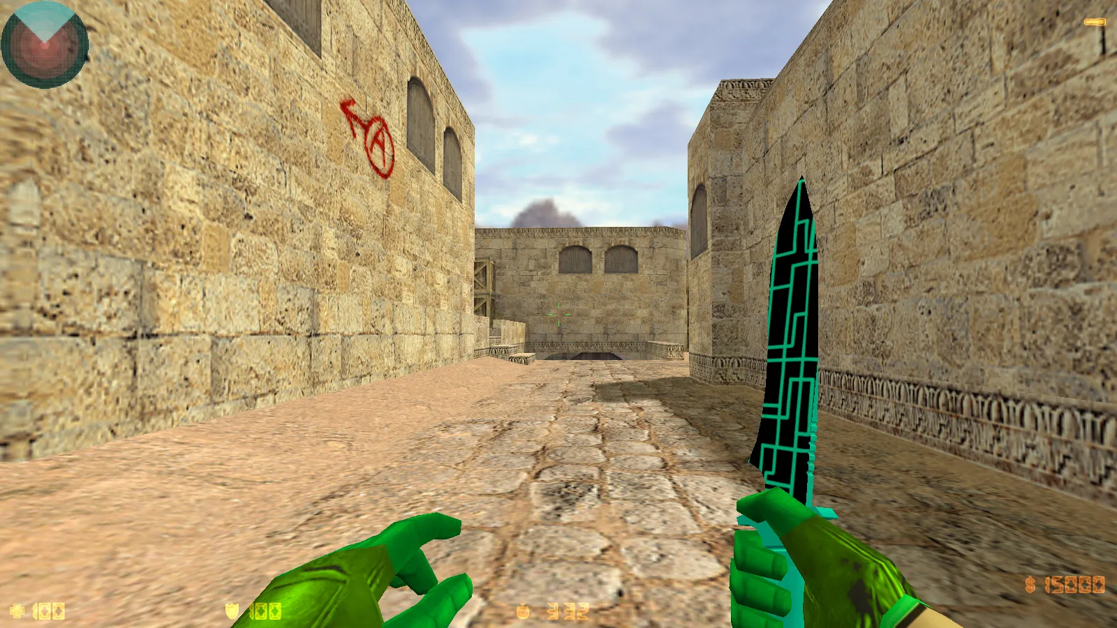 Скриншот CS 1.6 Electro — сборка со скинами оружия, голубой темой меню, звуками и оптимальным config.cfg