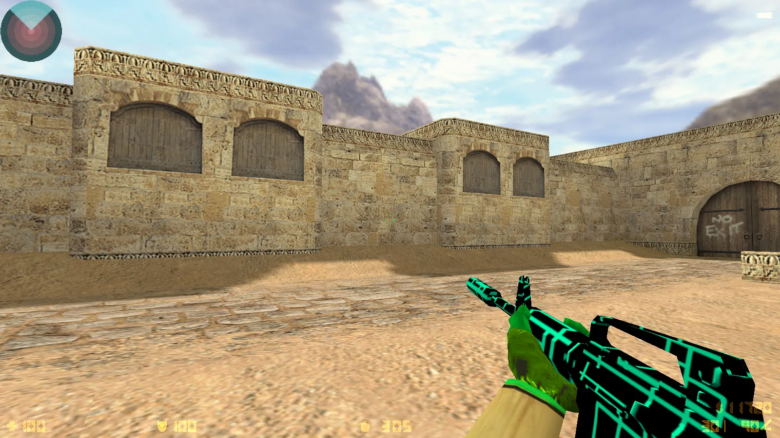 Скриншот CS 1.6 Electro — сборка со скинами оружия, голубой темой меню, звуками и оптимальным config.cfg