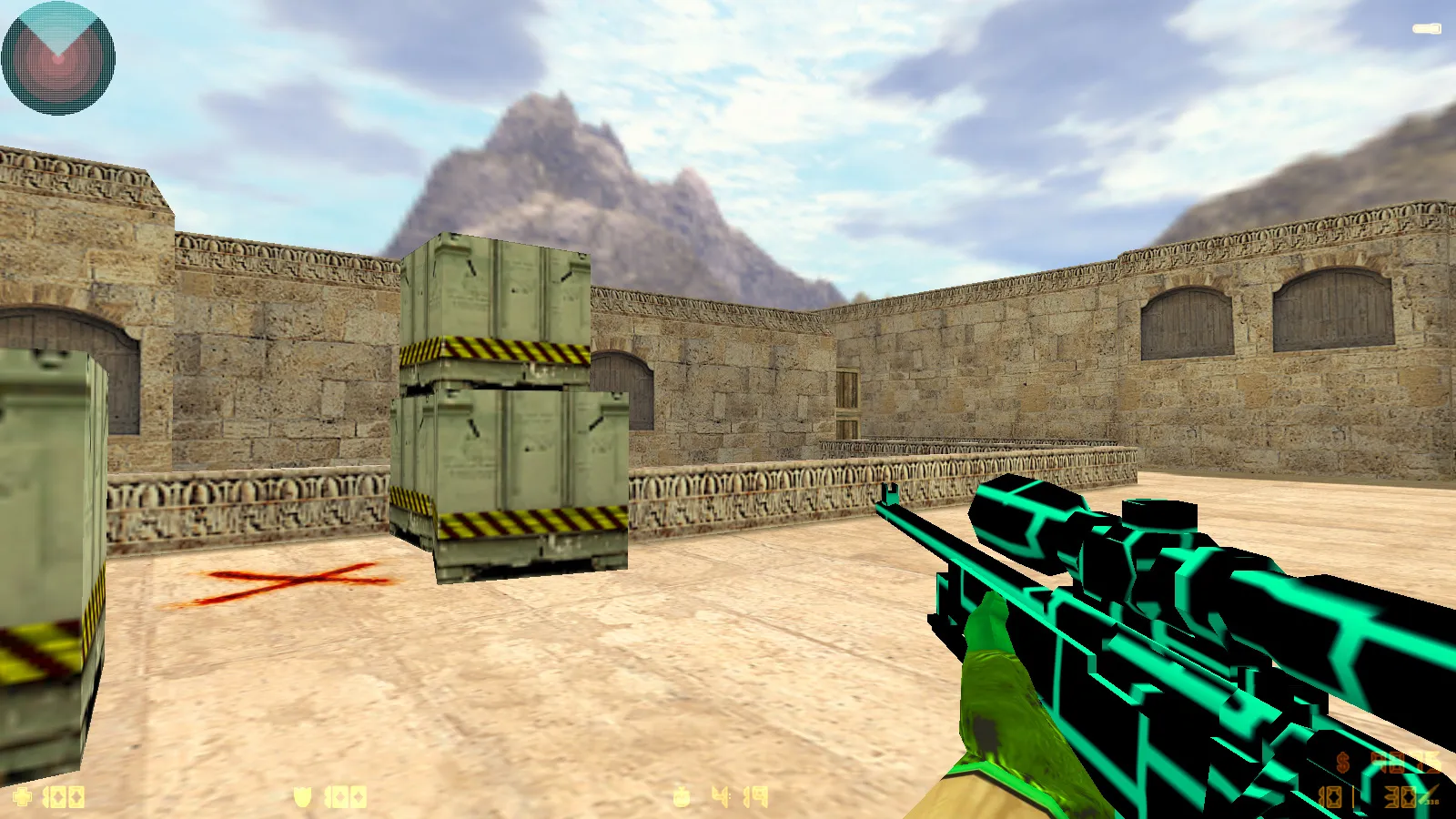 Скриншот  CS 1.6 Electro — сборка со скинами оружия, голубой темой меню, звуками и оптимальным config.cfg