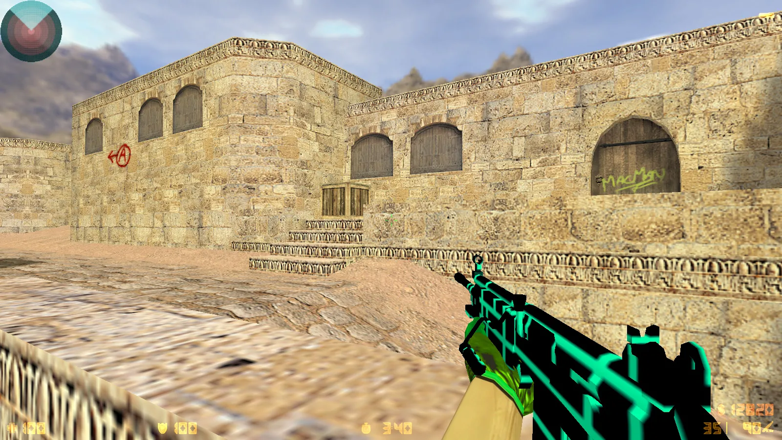 Скриншот  CS 1.6 Electro — сборка со скинами оружия, голубой темой меню, звуками и оптимальным config.cfg