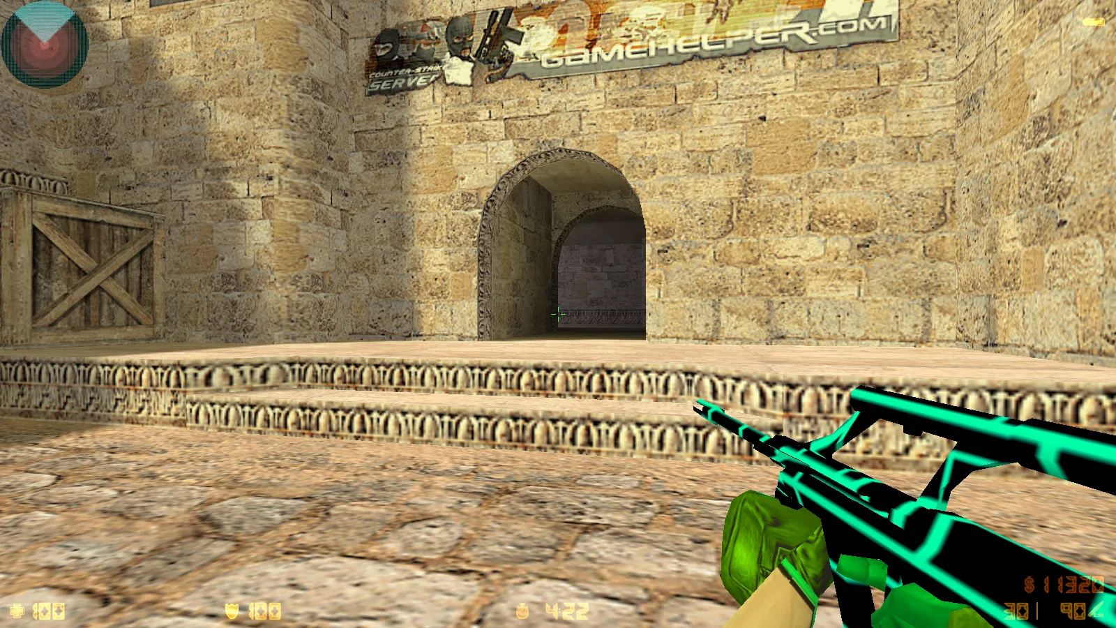 Скриншот  CS 1.6 Electro — сборка со скинами оружия, голубой темой меню, звуками и оптимальным config.cfg