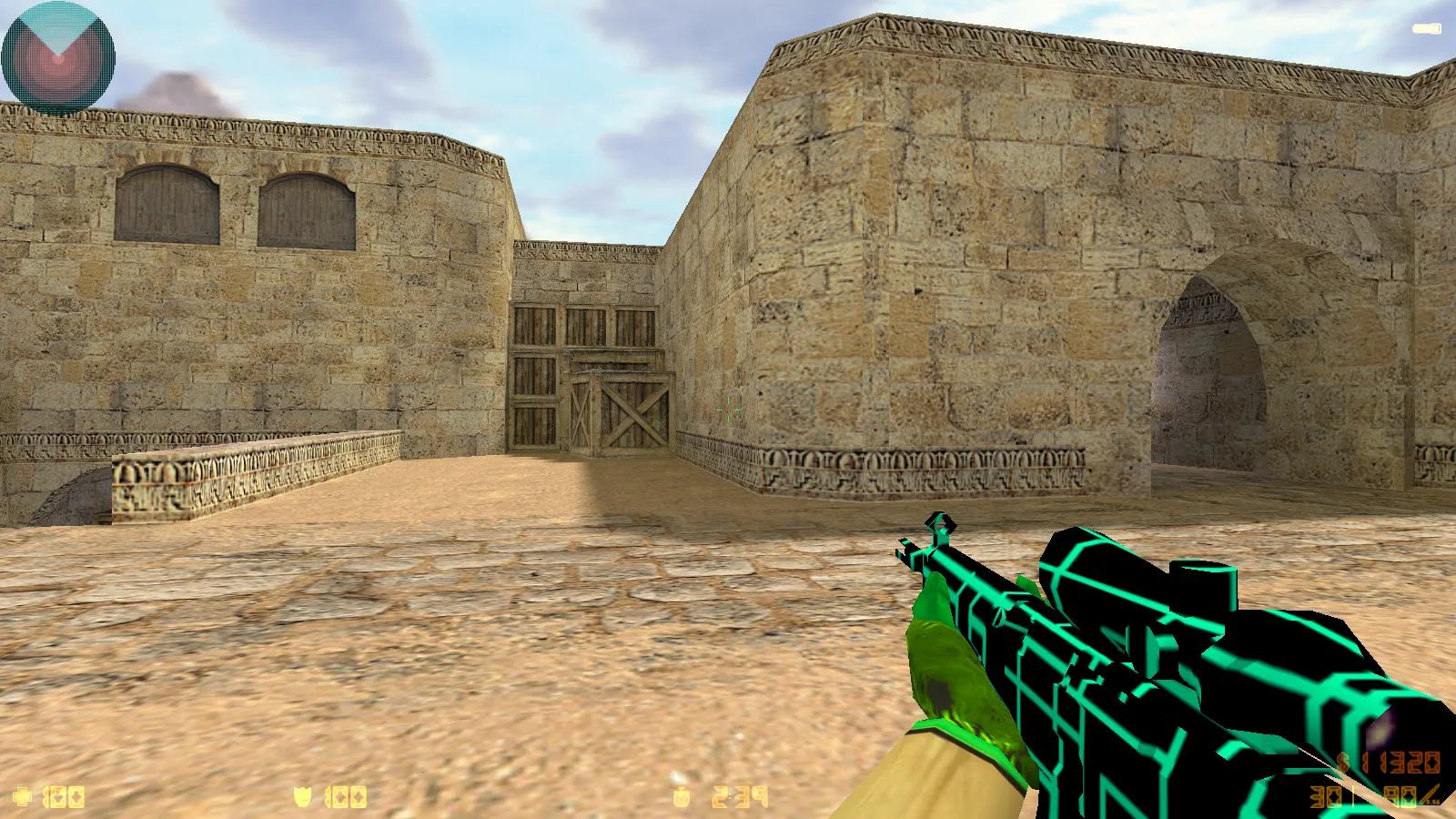 Скриншот  CS 1.6 Electro — сборка со скинами оружия, голубой темой меню, звуками и оптимальным config.cfg