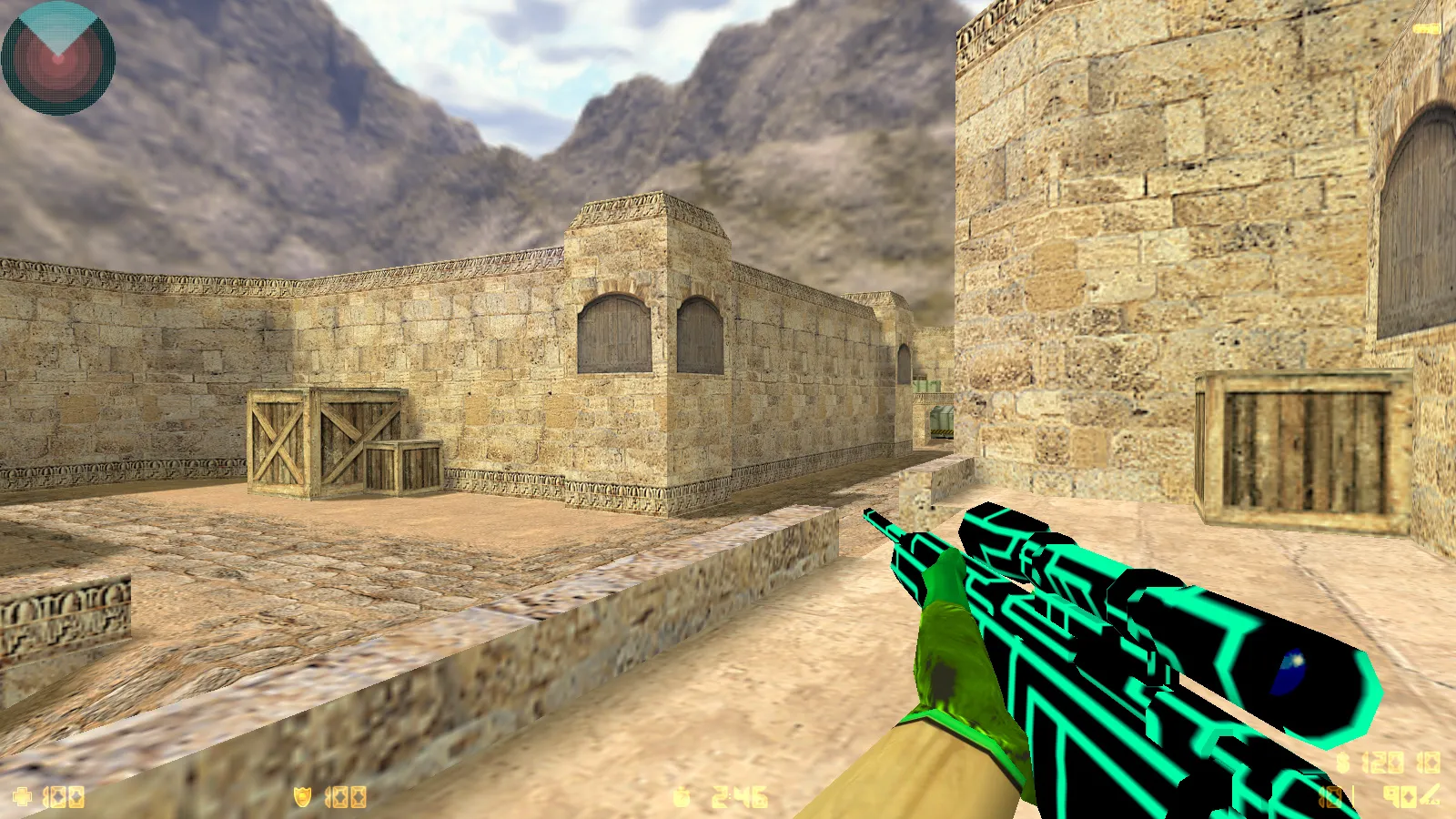 Скриншот  CS 1.6 Electro — сборка со скинами оружия, голубой темой меню, звуками и оптимальным config.cfg