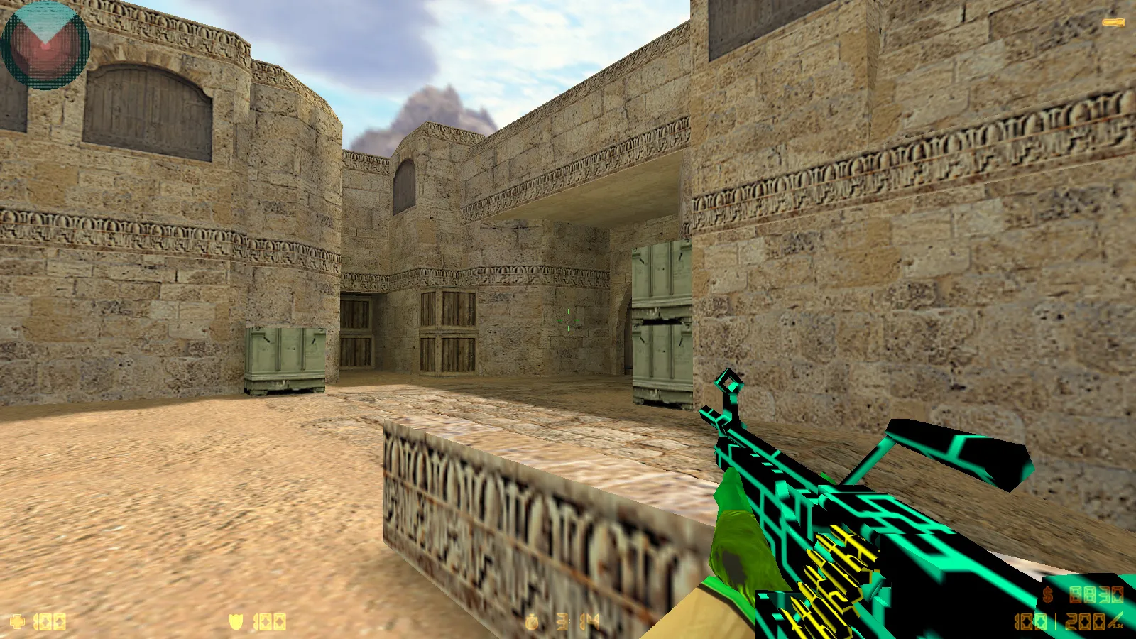 Скриншот  CS 1.6 Electro — сборка со скинами оружия, голубой темой меню, звуками и оптимальным config.cfg