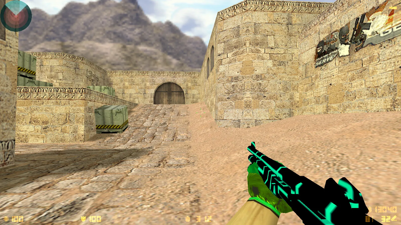 Скриншот  CS 1.6 Electro — сборка со скинами оружия, голубой темой меню, звуками и оптимальным config.cfg