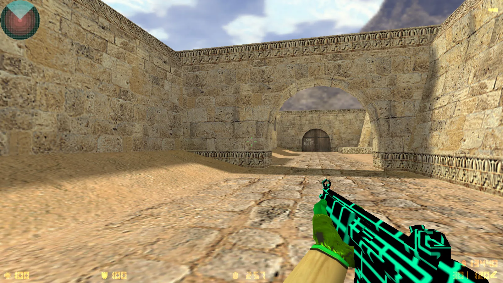 Скриншот  CS 1.6 Electro — сборка со скинами оружия, голубой темой меню, звуками и оптимальным config.cfg