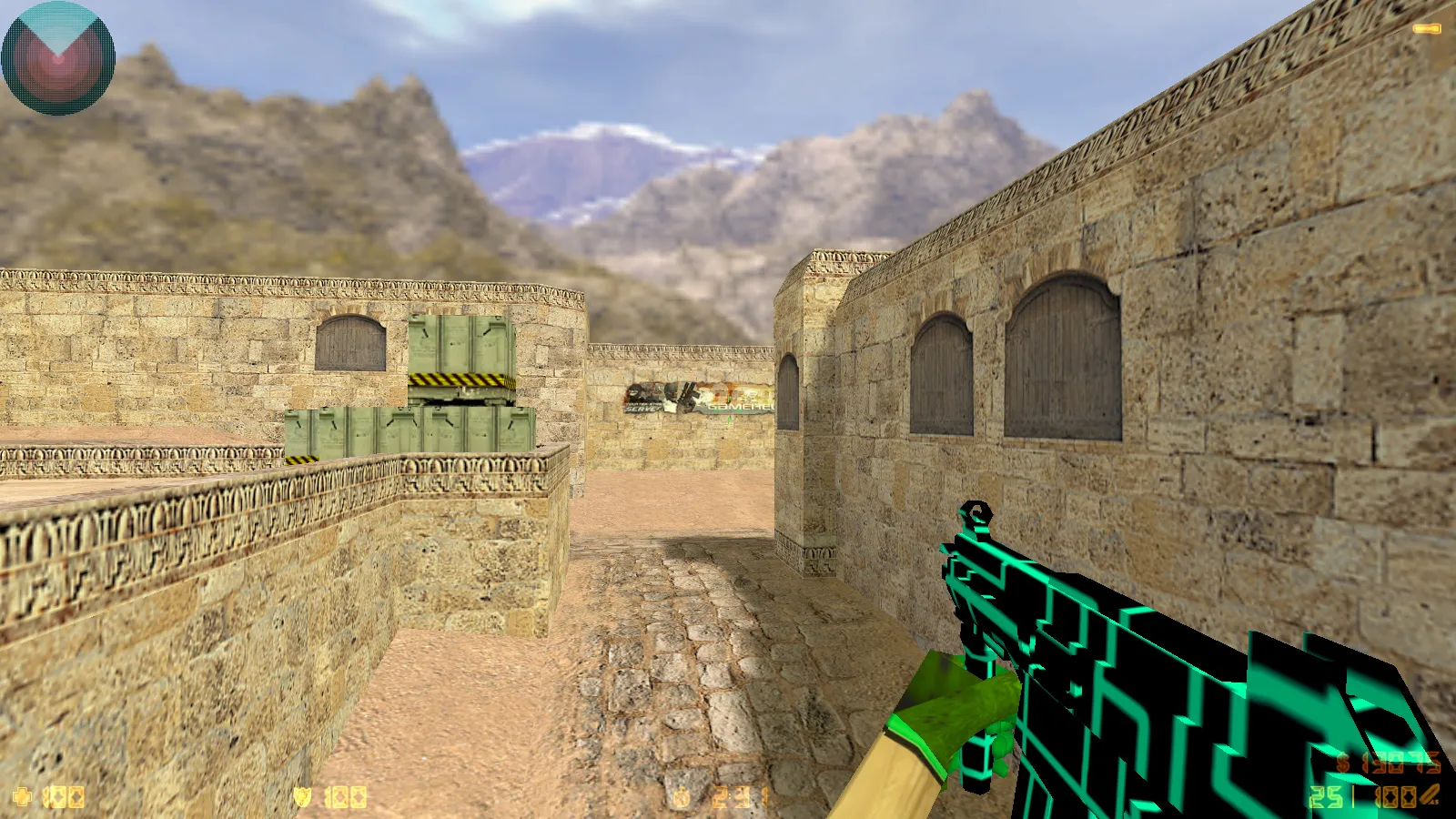 Скриншот  CS 1.6 Electro — сборка со скинами оружия, голубой темой меню, звуками и оптимальным config.cfg