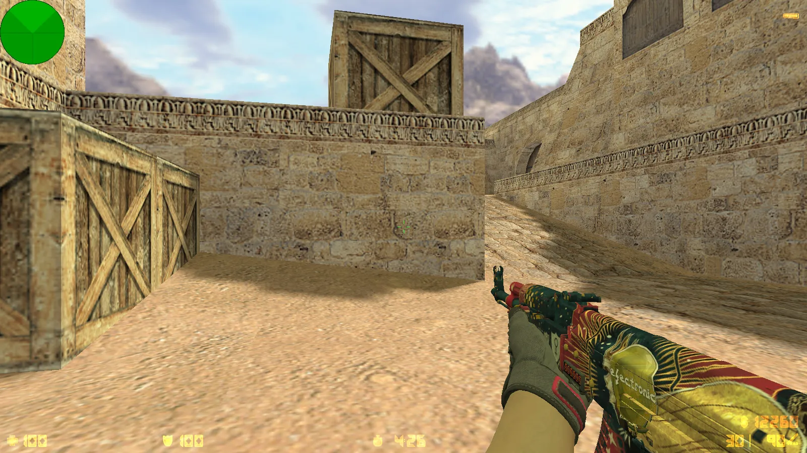 Скриншот CS 1.6 от Электроника: сборка с 29 скинами, перчатками, цветными моделями, темной темой и оптимизированным конфигом