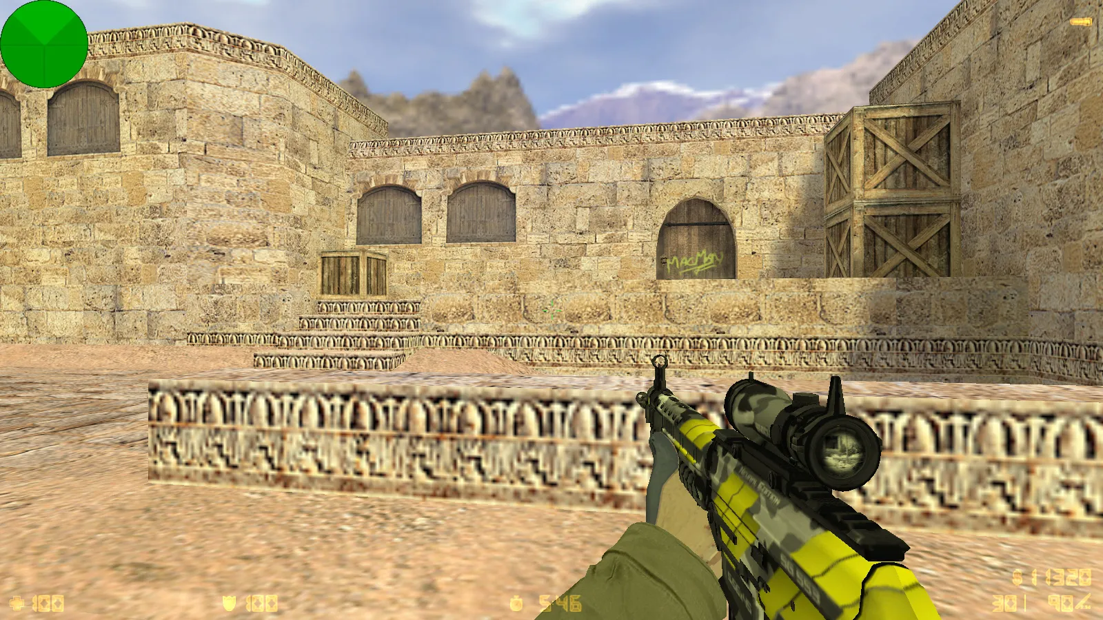 Скриншот  CS 1.6 от Elson: блогерская сборка с 9 новшествами, скины оружия, красные/синие модели, черное меню и оптимизированный конфиг