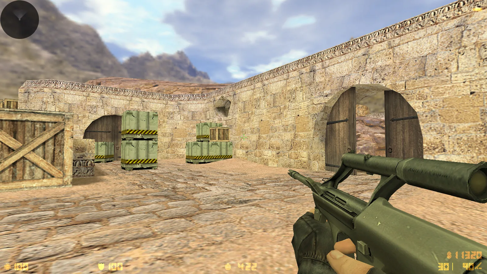 Скриншот  CS 1.6 Essential: сборка CS 1.6 с 29 HD-моделями оружия, темной темой меню, звуками и оптимизированным конфигом