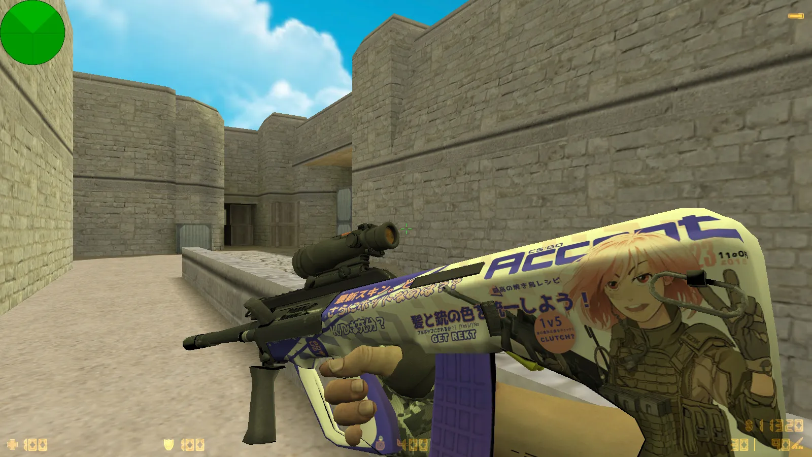 Скриншот  CS 1.6 Evolution: 28 скинов оружия, темное меню, пиксельные руки, обновленные звуки и оптимизированный конфиг