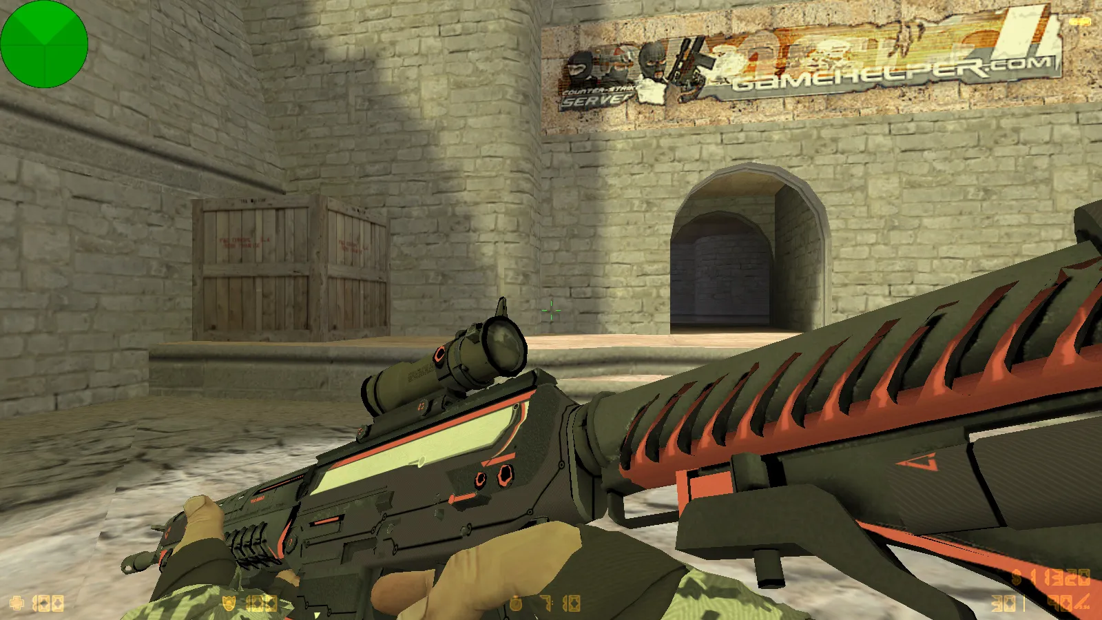 Скриншот  CS 1.6 Evolution: 28 скинов оружия, темное меню, пиксельные руки, обновленные звуки и оптимизированный конфиг