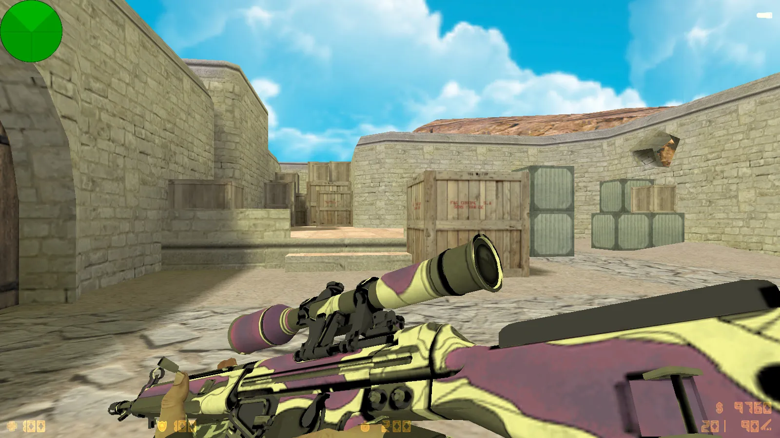 Скриншот  CS 1.6 Evolution: 28 скинов оружия, темное меню, пиксельные руки, обновленные звуки и оптимизированный конфиг