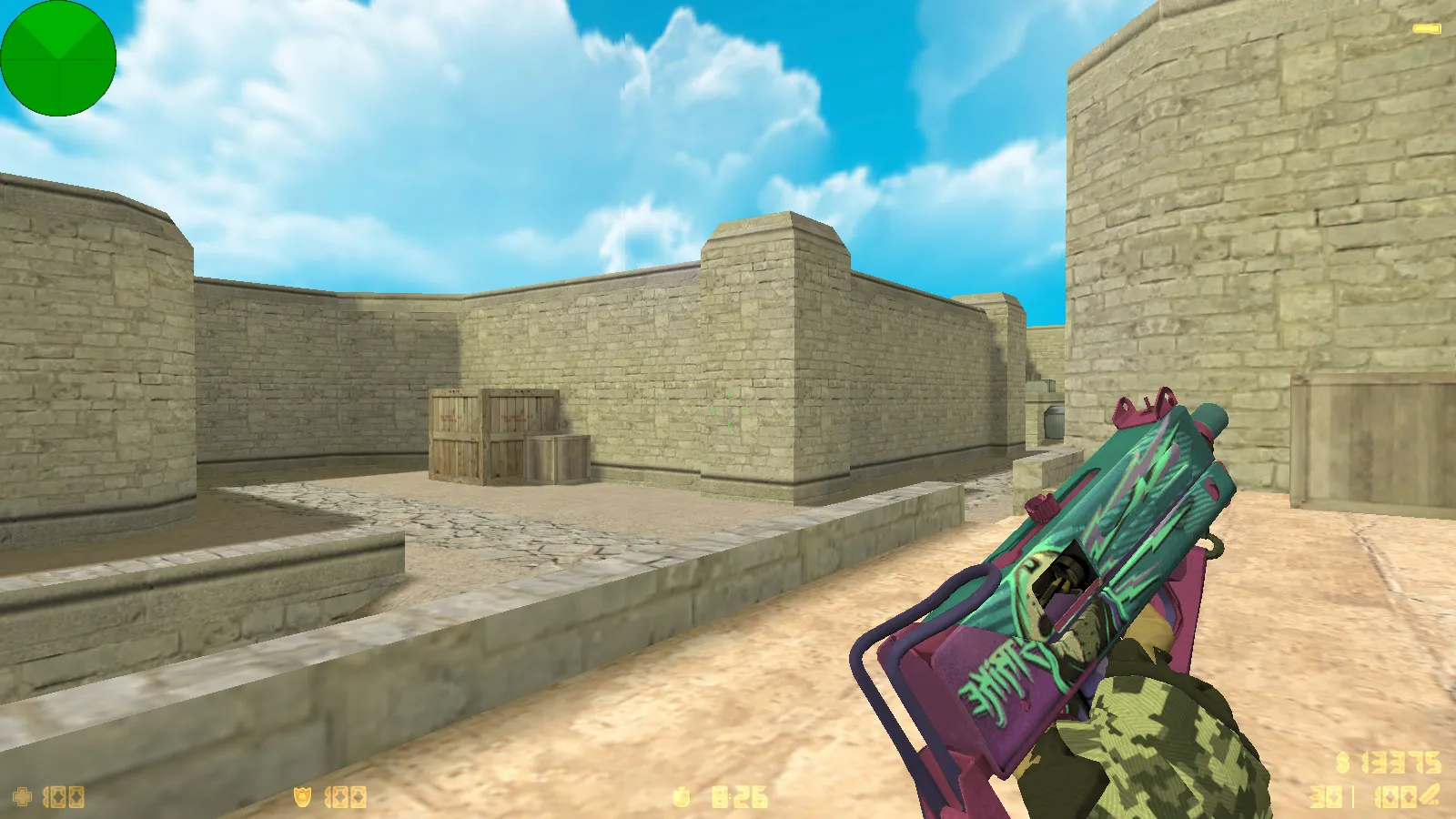 Скриншот  CS 1.6 Evolution: 28 скинов оружия, темное меню, пиксельные руки, обновленные звуки и оптимизированный конфиг