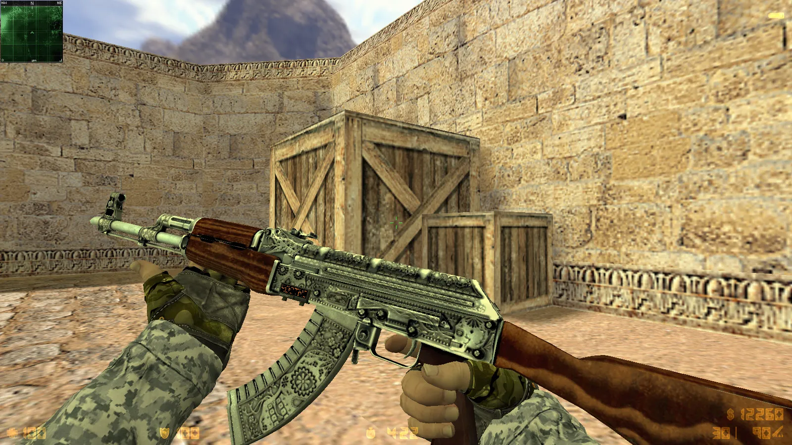 Скриншот CS 1.6 Exclusive — сборка CS 1.6 с 10 модификациями, 30 скинами оружия, перчатками «Бладхаунд | Диверсант», звуками и оптимизированным конфигом