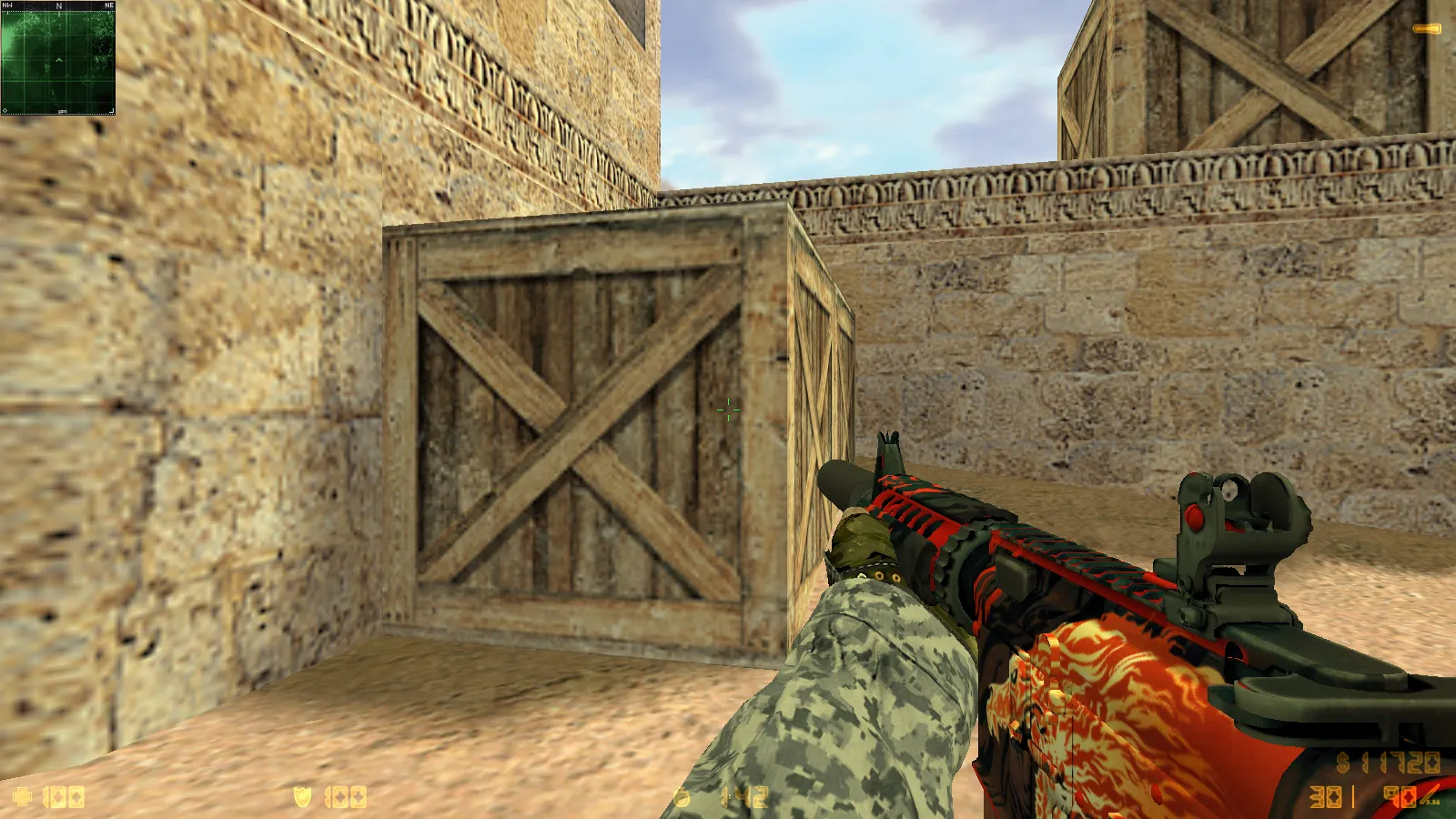 Скриншот CS 1.6 Exclusive — сборка CS 1.6 с 10 модификациями, 30 скинами оружия, перчатками «Бладхаунд | Диверсант», звуками и оптимизированным конфигом