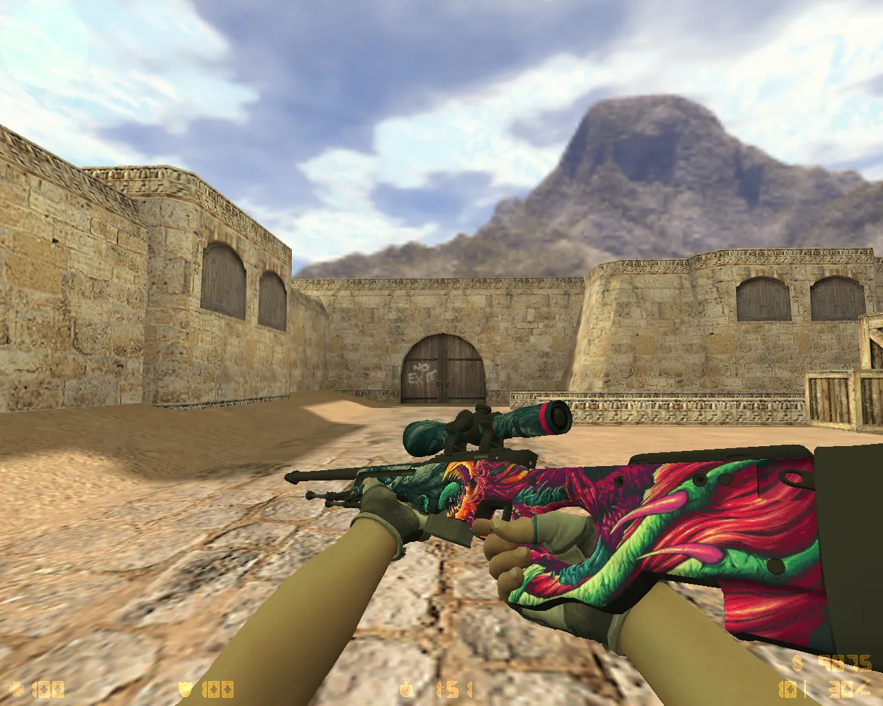 Скриншот CS 1.6 Extreme: 25 скинов, Cloud9 перчатки, темная тема меню и оптимизированный конфиг для бодрой игры