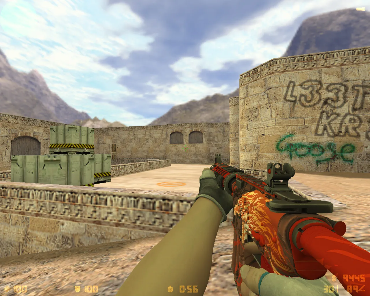 Скриншот  CS 1.6 Extreme: 25 скинов, Cloud9 перчатки, темная тема меню и оптимизированный конфиг для бодрой игры