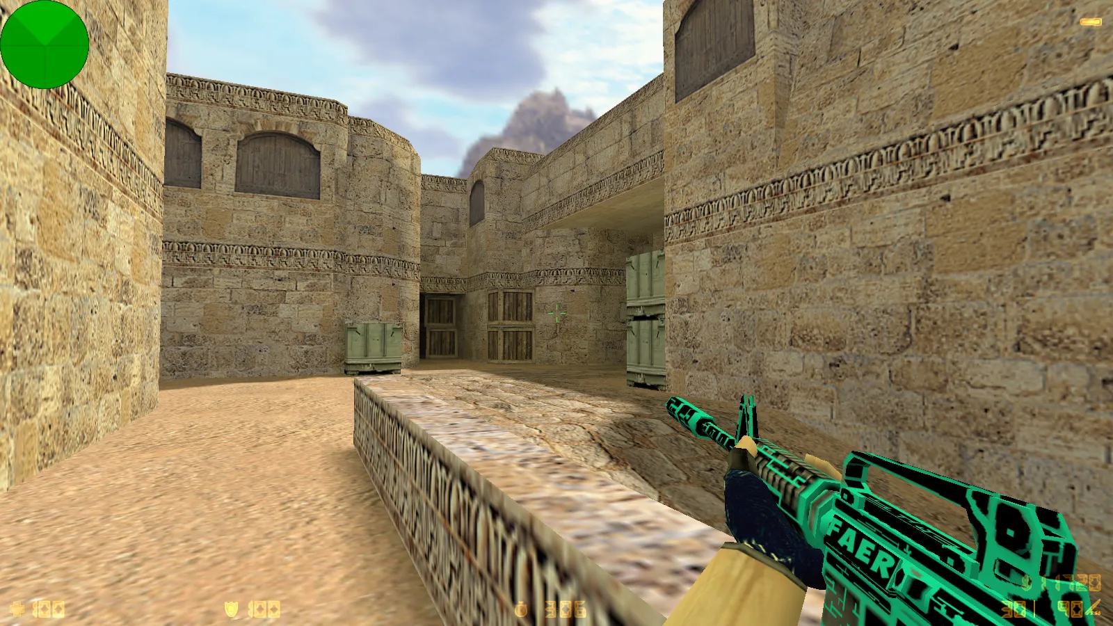 Скриншот CS 1.6 от Faer Show: сборка с 6 модами, черно-зеленым меню, 30 скинами, музыкой и оптимизированным конфигом