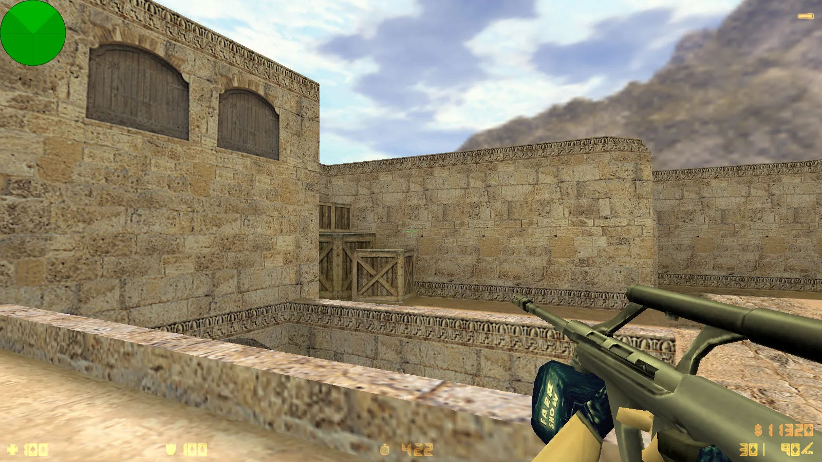 Скриншот  CS 1.6 от Faer Show: сборка с 6 модами, черно-зеленым меню, 30 скинами, музыкой и оптимизированным конфигом