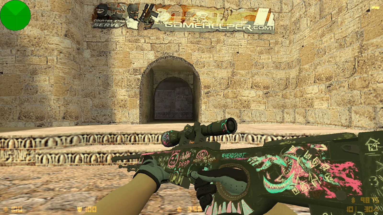 Скриншот  CS 1.6 Fast Kill: 9 обновлений, 30 скинов оружия, перчатки «Лунный узор», темная тема меню и оптимизированный конфиг