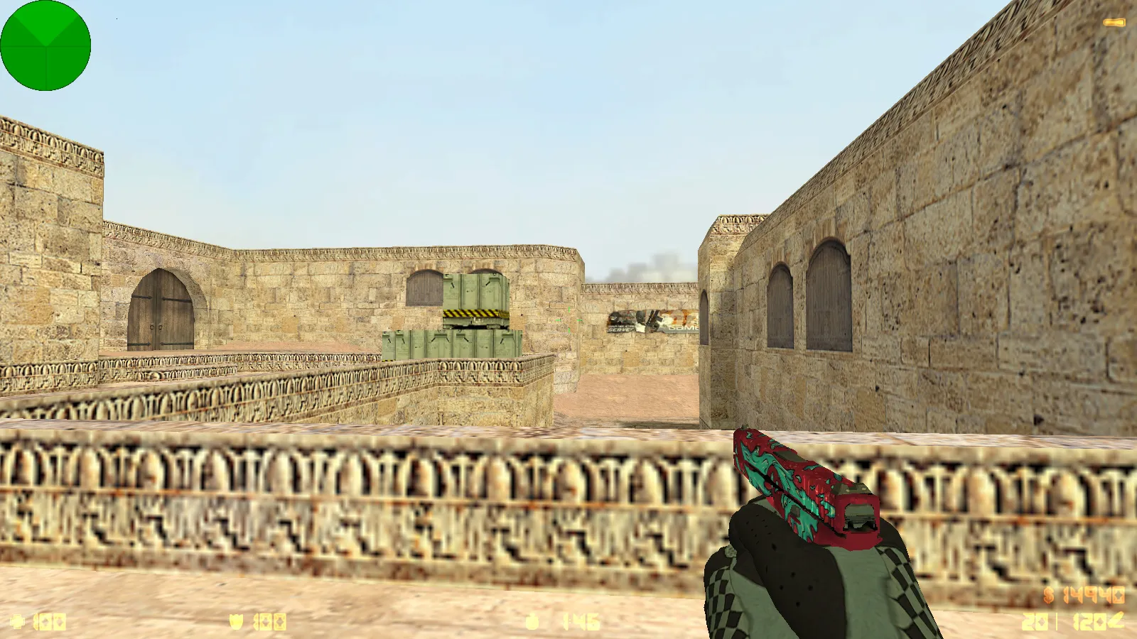 Скриншот  CS 1.6 Fast Kill: 9 обновлений, 30 скинов оружия, перчатки «Лунный узор», темная тема меню и оптимизированный конфиг