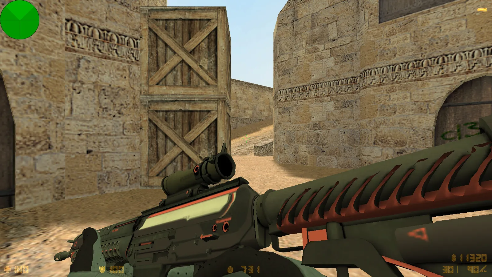 Скриншот  CS 1.6 Fast Kill: 9 обновлений, 30 скинов оружия, перчатки «Лунный узор», темная тема меню и оптимизированный конфиг