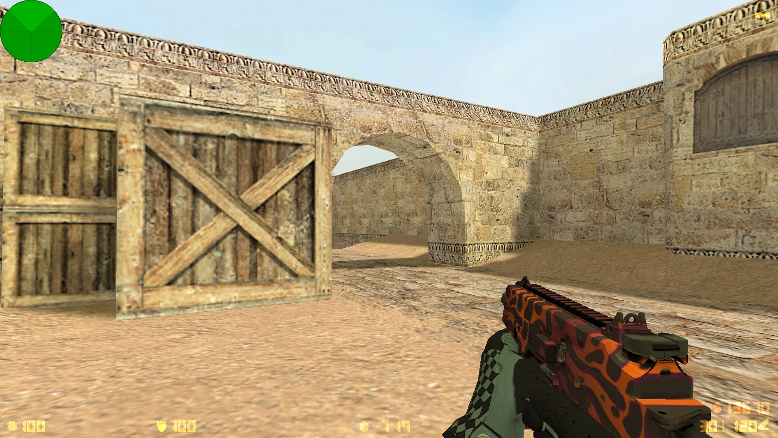 Скриншот  CS 1.6 Fast Kill: 9 обновлений, 30 скинов оружия, перчатки «Лунный узор», темная тема меню и оптимизированный конфиг