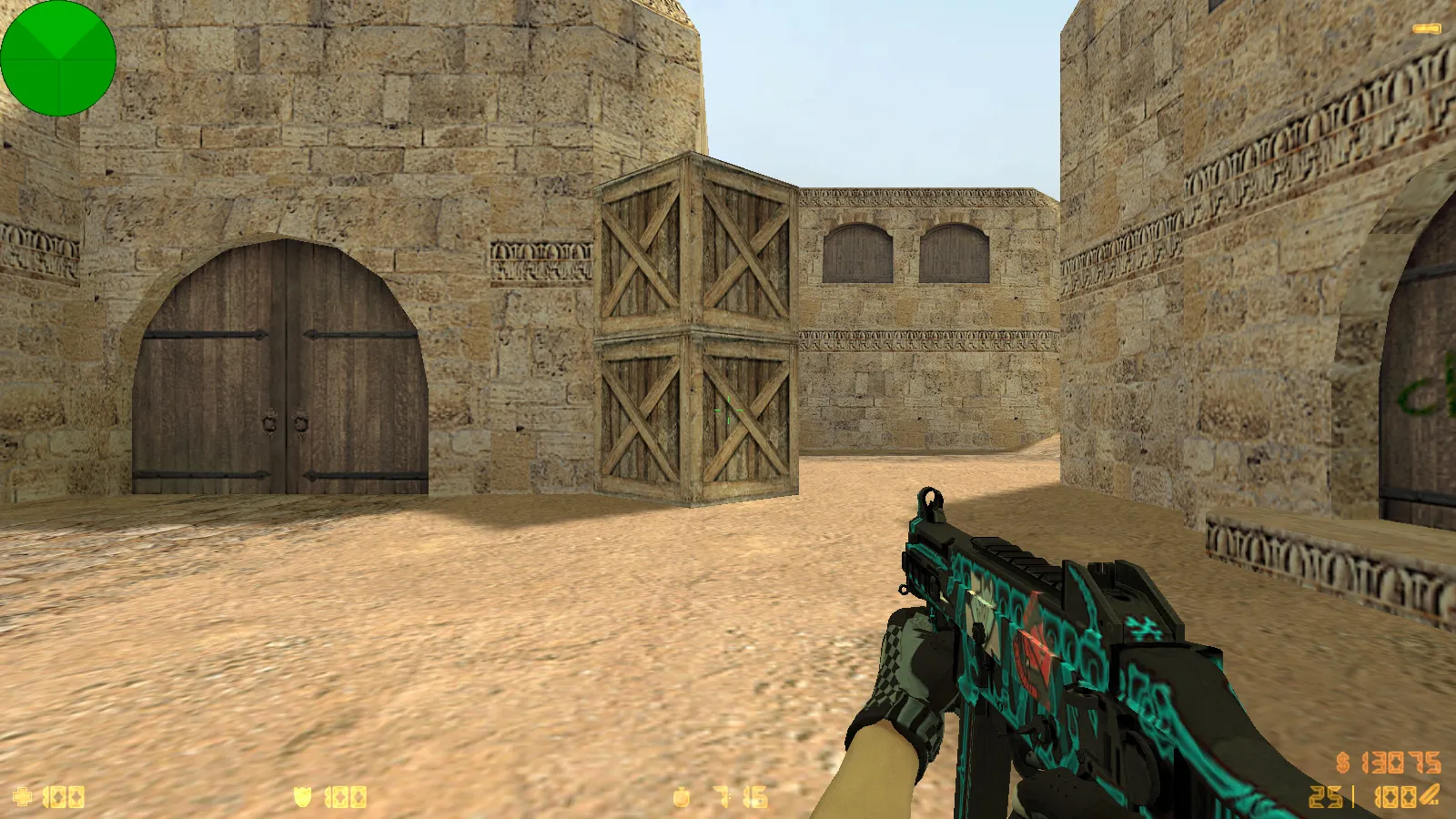 Скриншот  CS 1.6 Fast Kill: 9 обновлений, 30 скинов оружия, перчатки «Лунный узор», темная тема меню и оптимизированный конфиг