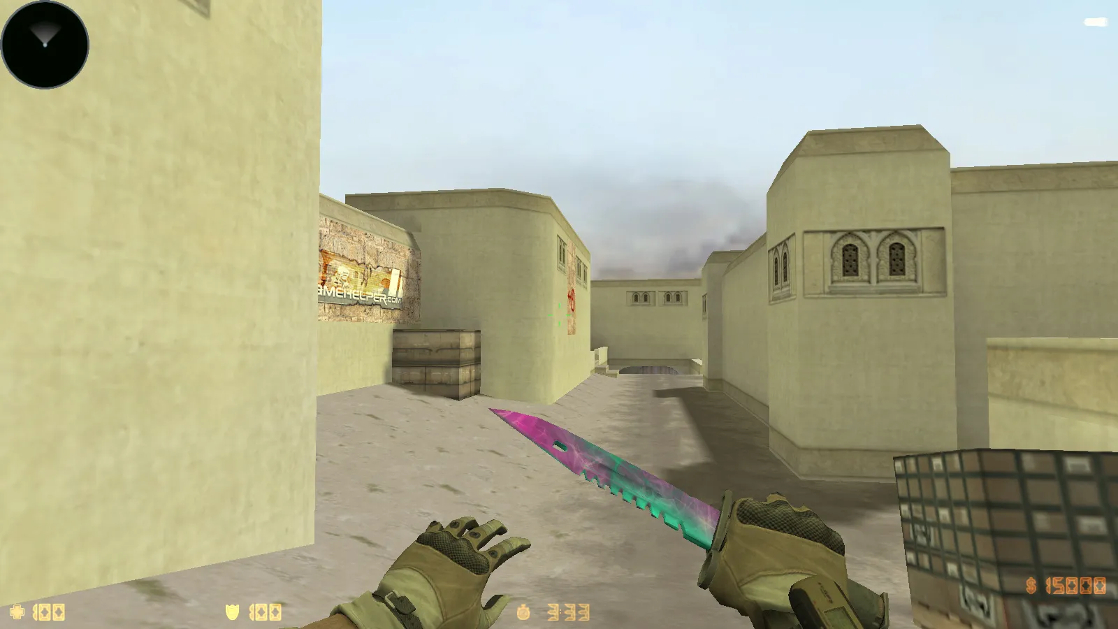 Скриншот CS 1.6 от Faw Play: блогерская сборка с 12 модами, скинами оружия, меню в черно-голубом стиле и оптимизированным конфигом