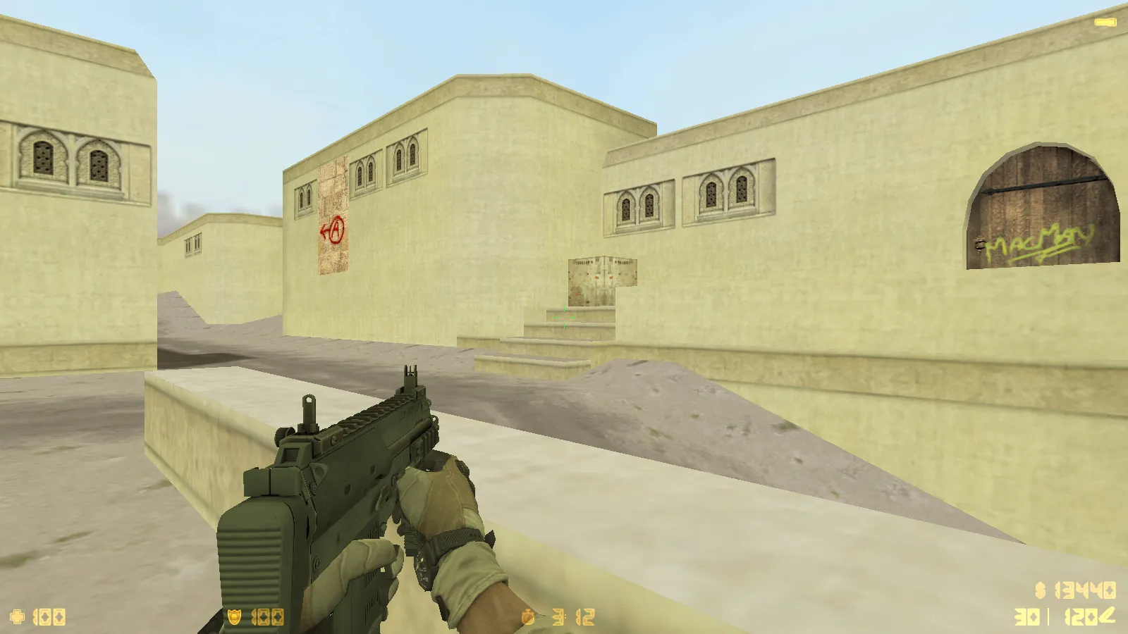 Скриншот  CS 1.6 от Faw Play: блогерская сборка с 12 модами, скинами оружия, меню в черно-голубом стиле и оптимизированным конфигом