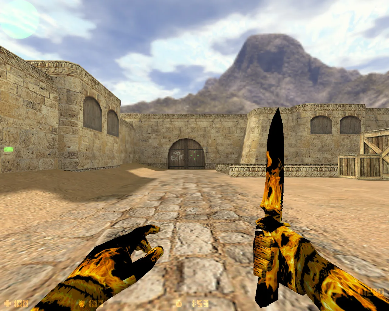 Скриншот CS 1.6 Огонь: скины и графика, огненные модели оружия, темное меню, оптимизированный конфиг