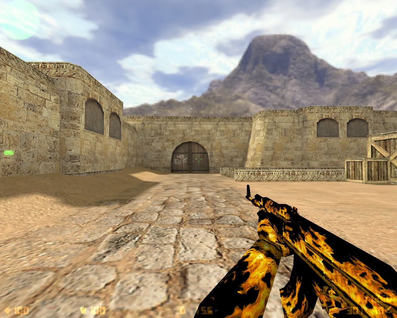 Скриншот CS 1.6 Огонь: скины и графика, огненные модели оружия, темное меню, оптимизированный конфиг