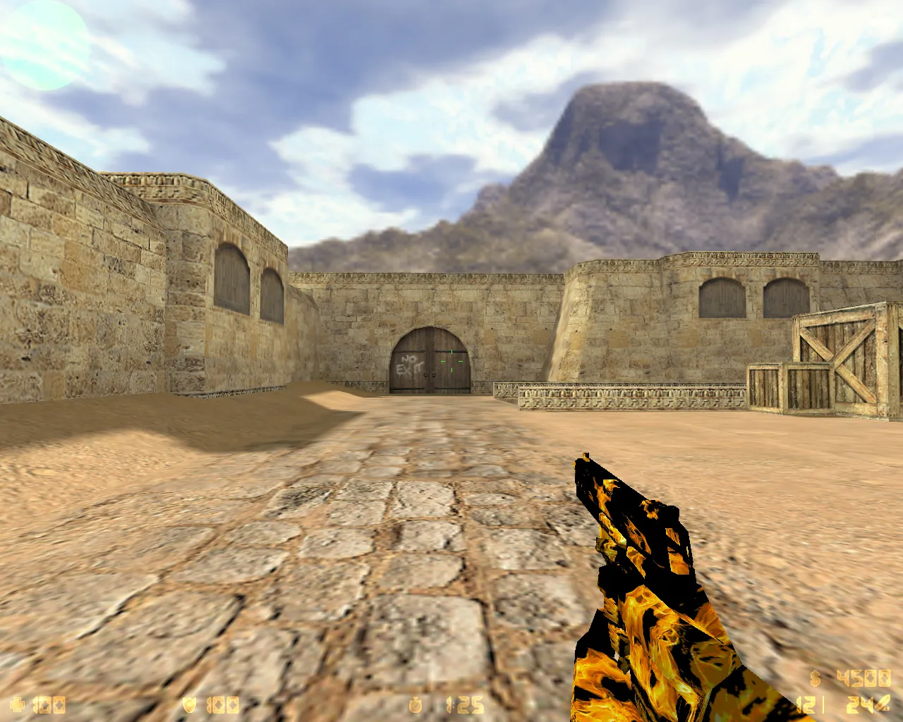 Скриншот  CS 1.6 Огонь: скины и графика, огненные модели оружия, темное меню, оптимизированный конфиг