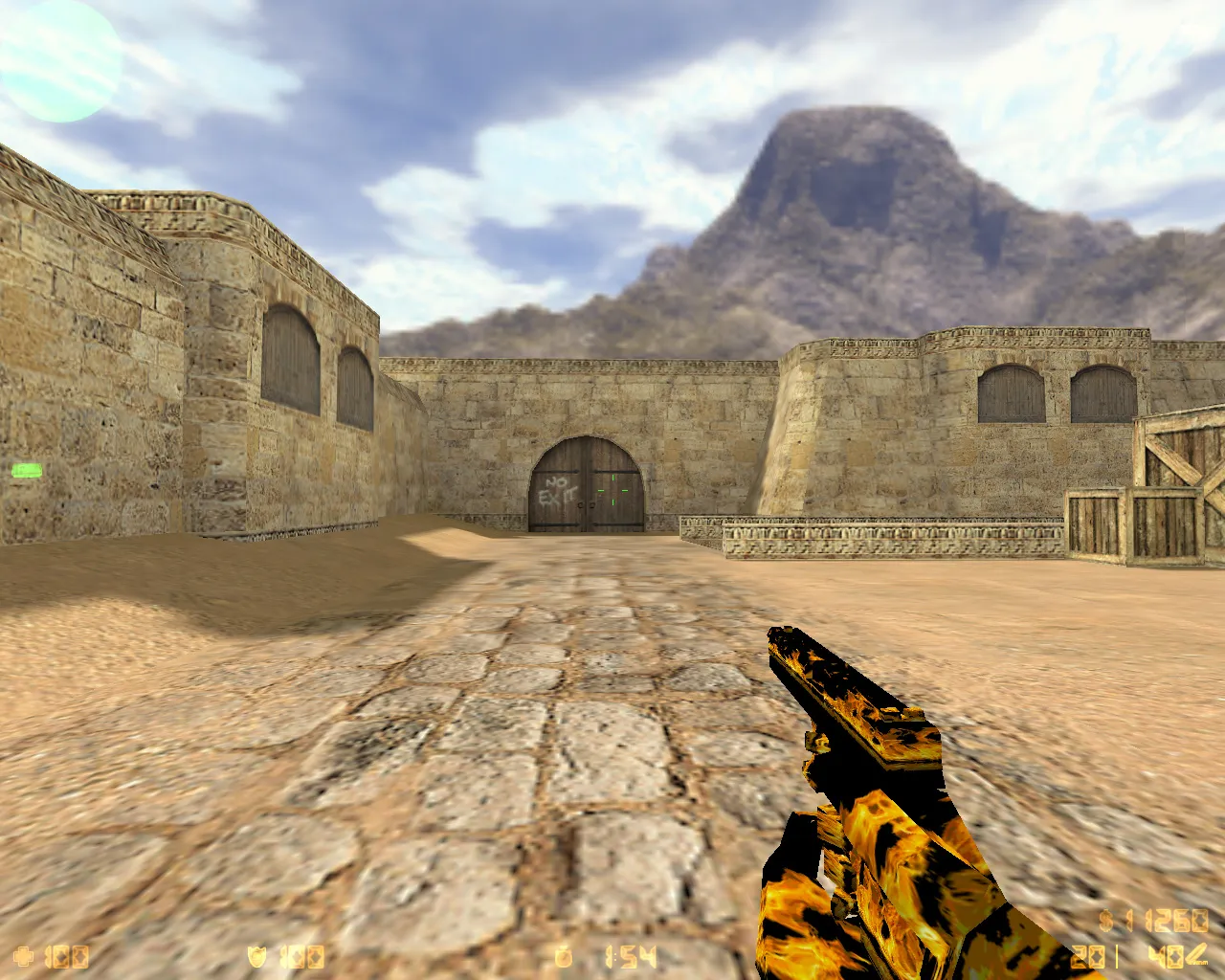 Скриншот  CS 1.6 Огонь: скины и графика, огненные модели оружия, темное меню, оптимизированный конфиг