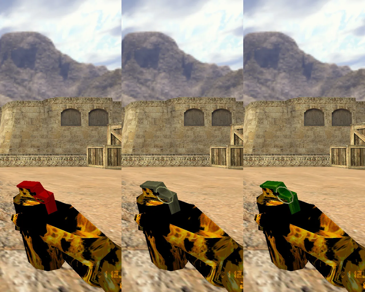 Скриншот  CS 1.6 Огонь: скины и графика, огненные модели оружия, темное меню, оптимизированный конфиг