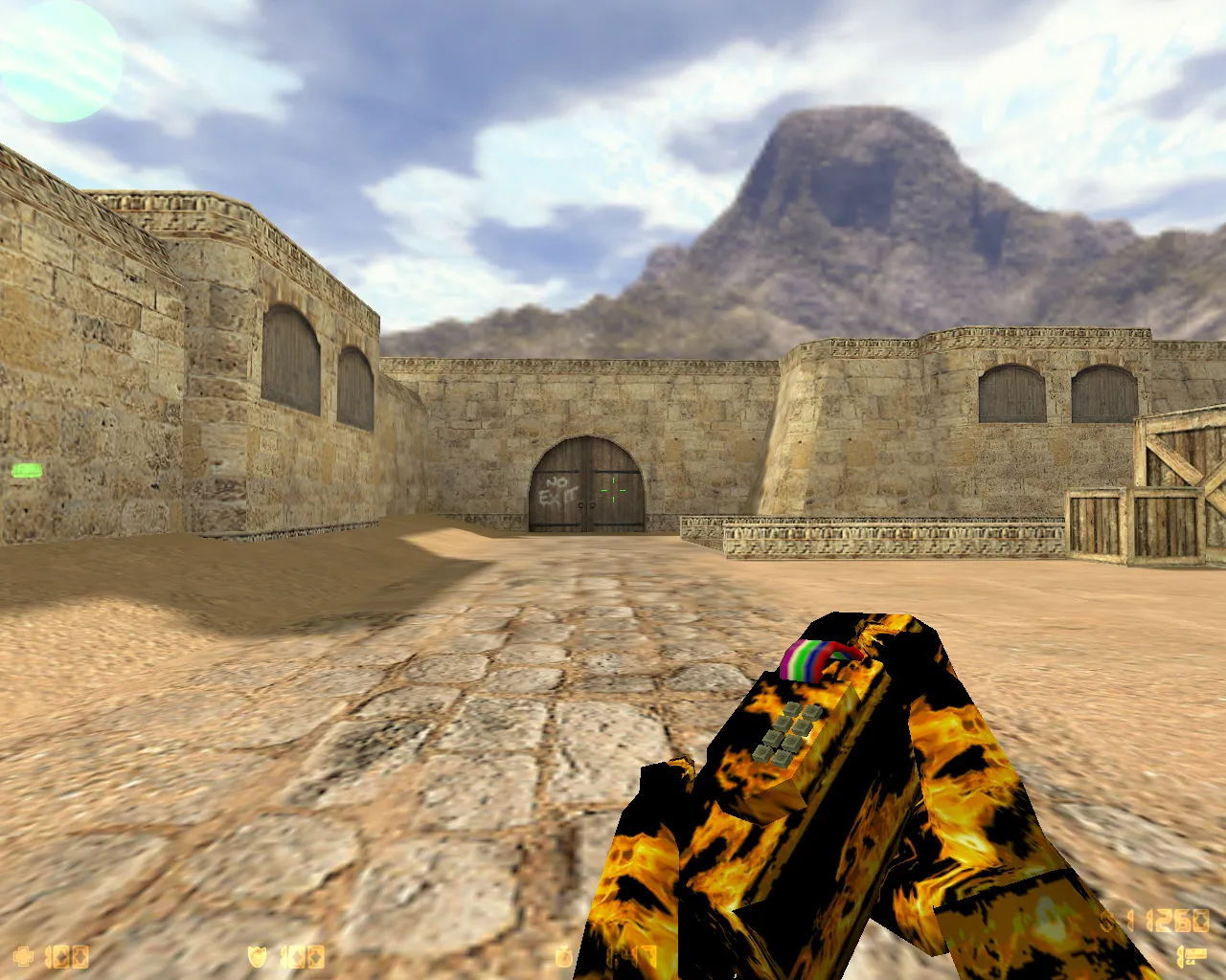 Скриншот  CS 1.6 Огонь: скины и графика, огненные модели оружия, темное меню, оптимизированный конфиг