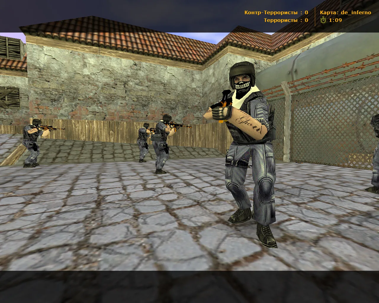 Скриншот  CS 1.6 Огонь: скины и графика, огненные модели оружия, темное меню, оптимизированный конфиг