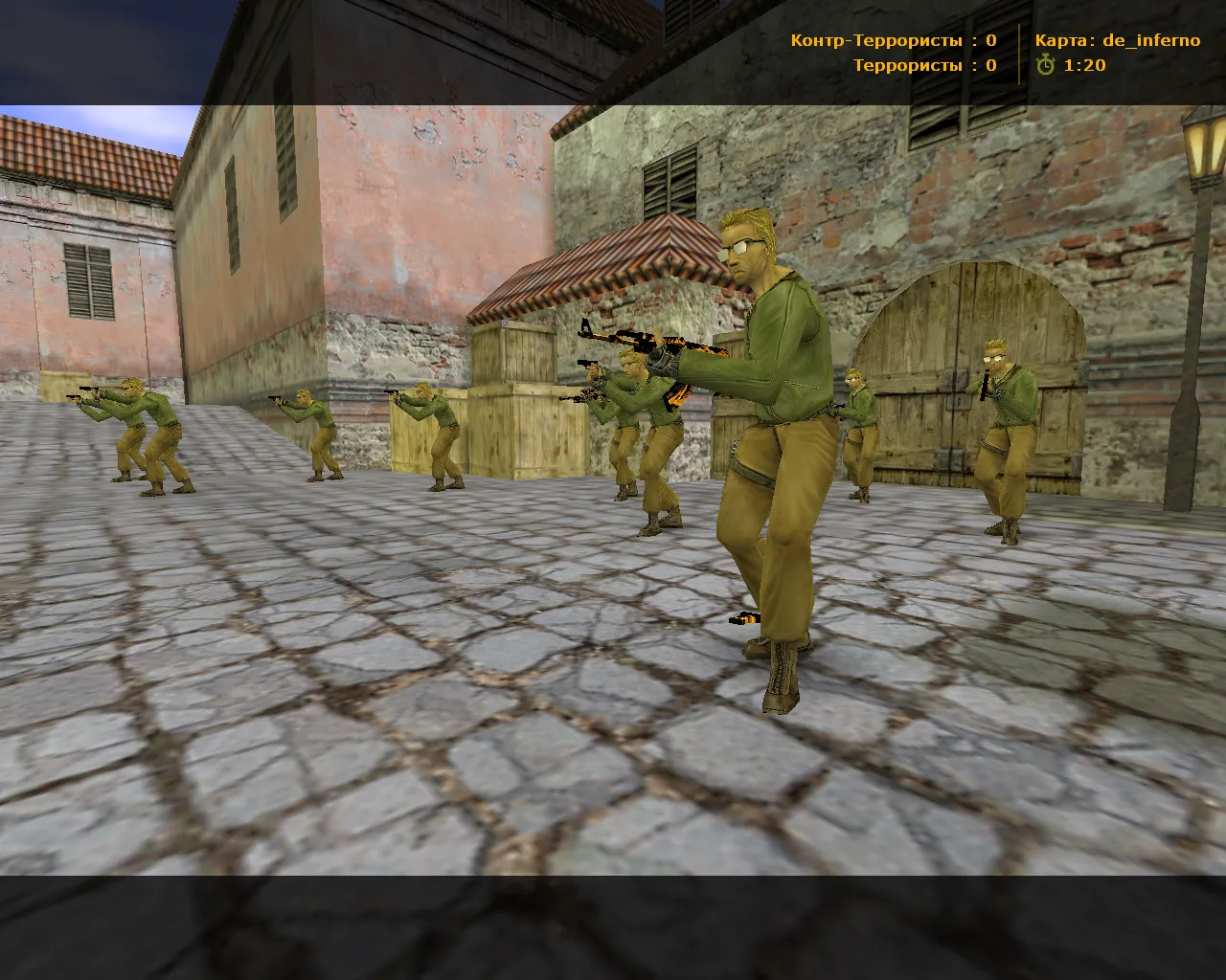 Скриншот  CS 1.6 Огонь: скины и графика, огненные модели оружия, темное меню, оптимизированный конфиг