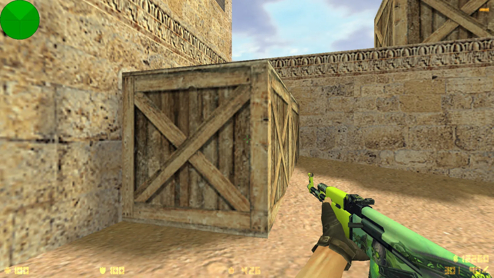 Скриншот CS 1.6 от Foddy 1337: блогерская сборка с 18 скинами, красно-синими моделями, темным меню и оптимизированным конфигом