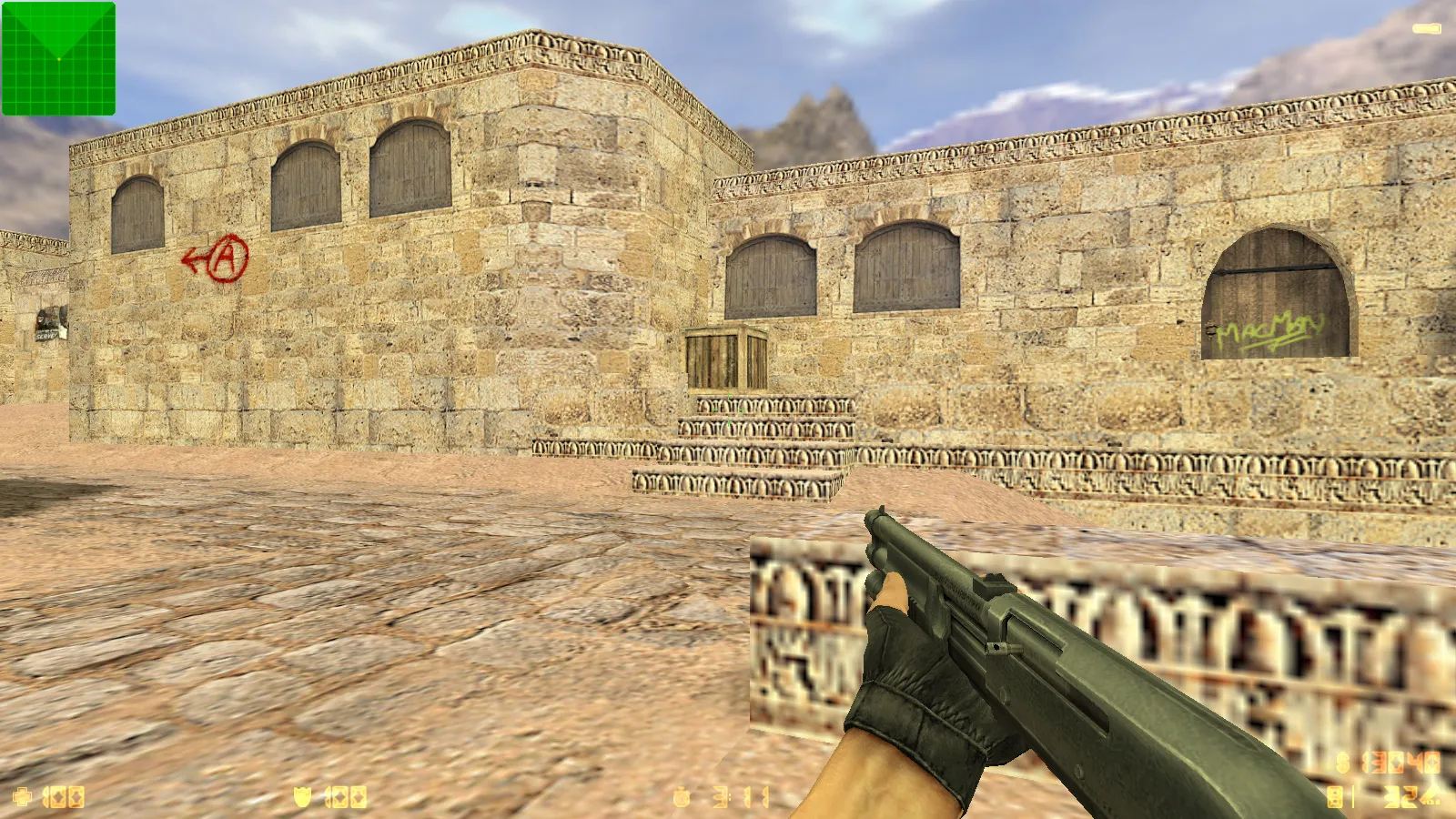 Скриншот  CS 1.6 Freedo_m: 30 HD-моделей оружия, темное меню, монохромный фон и оптимизированный config.cfg