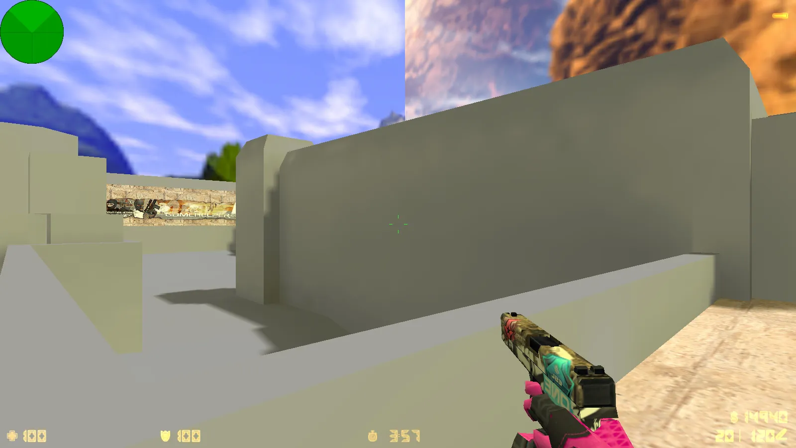 Скриншот  CS 1.6 от Froky v2: темная тема меню, скины оружия, оптимизированный конфиг и стабильный запуск